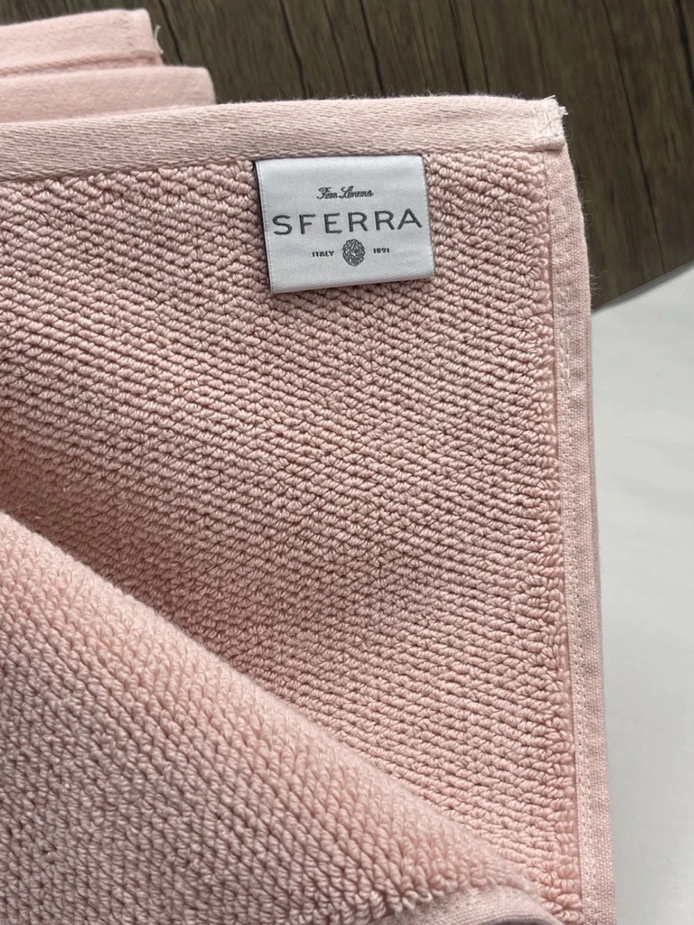 Sferra Canedo Nuovo Bath Tub Mat Blush Combed Cotton 20x35